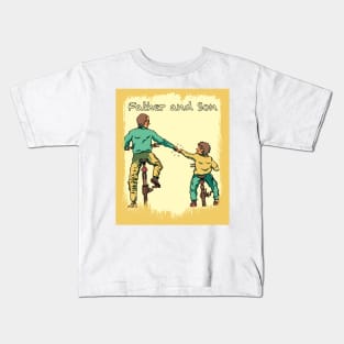 Father and Son Bike Partners Kids T-Shirt